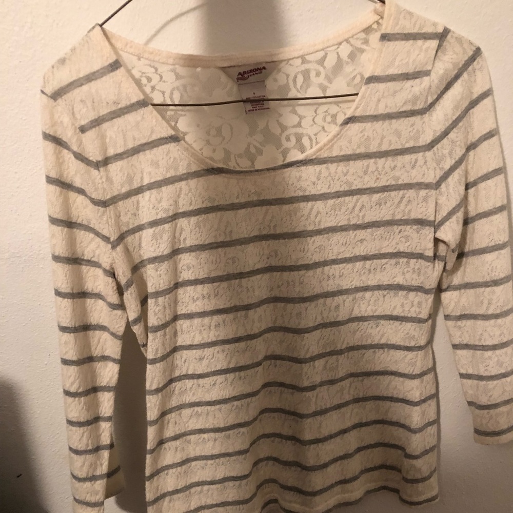 Striped shirt with lace details